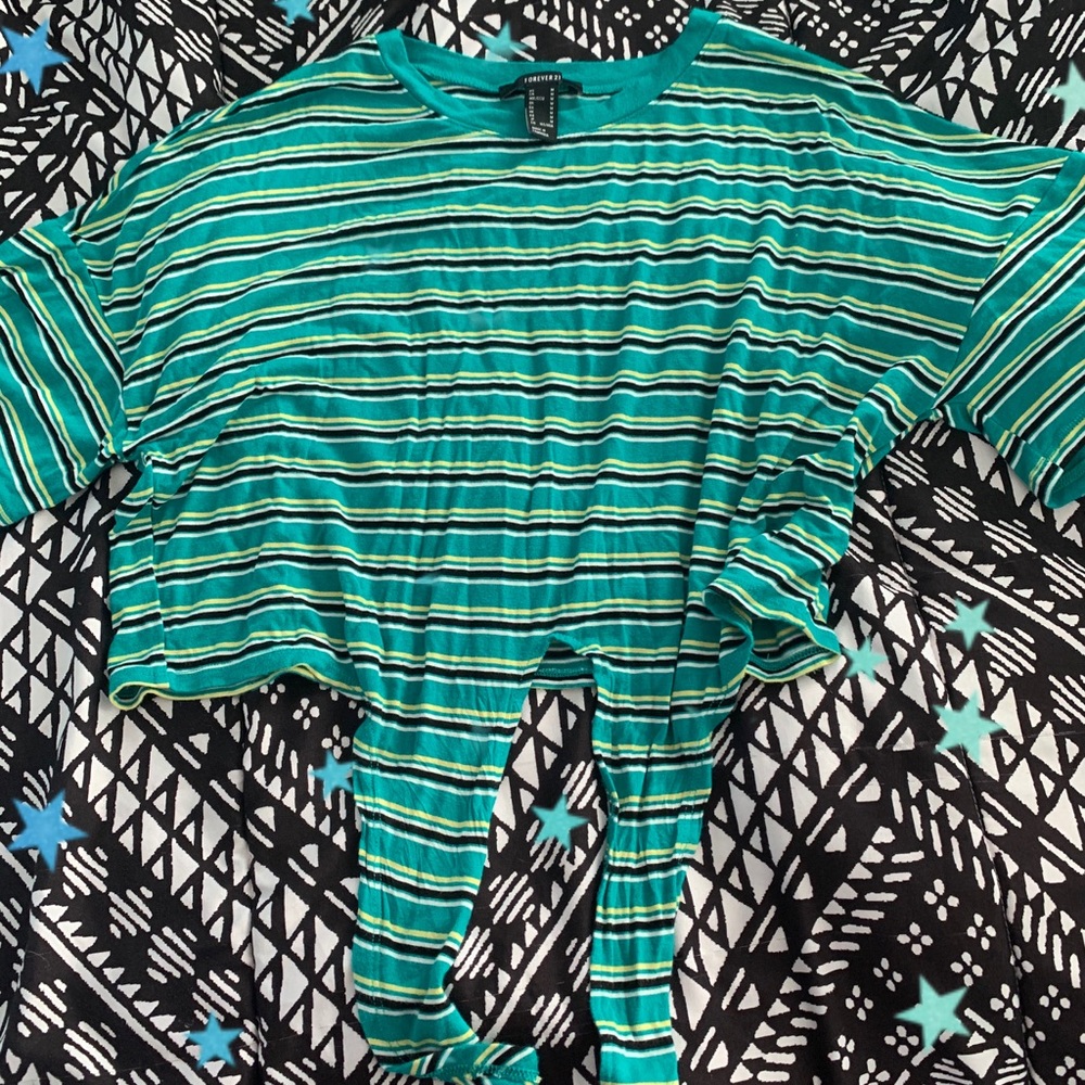 Forever 21 cropped tie shirt